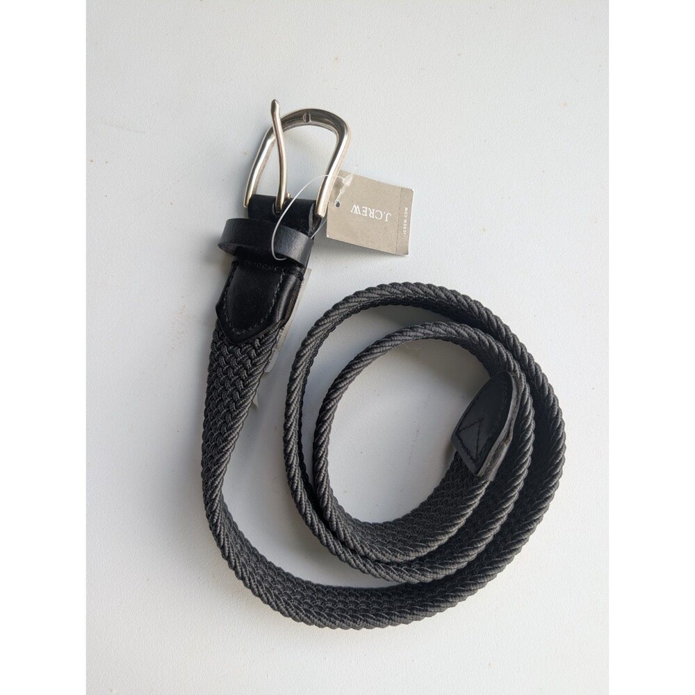 J.Crew Woven Elastic Belt With Round Buckle Men’s Small Black BO337 NWT